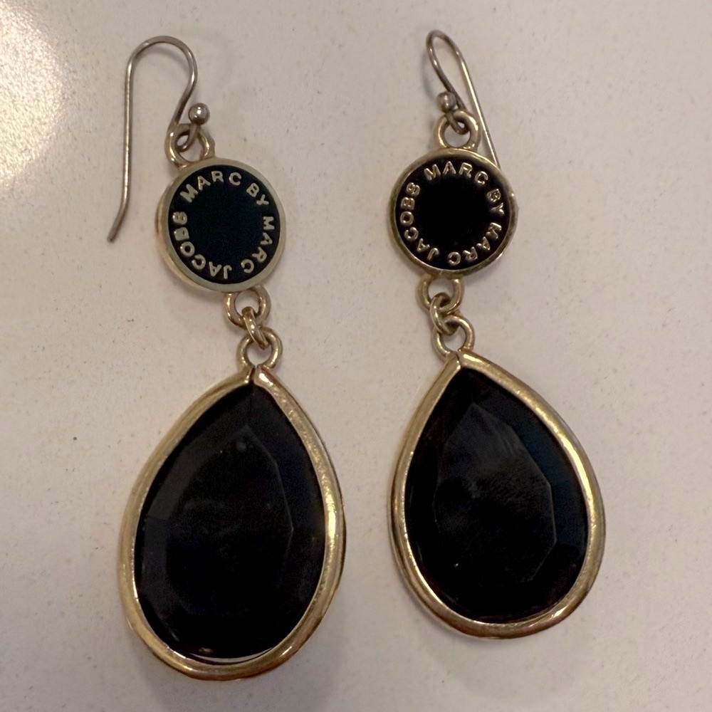 Marc Jacobs Black and Gold Drop Earrings